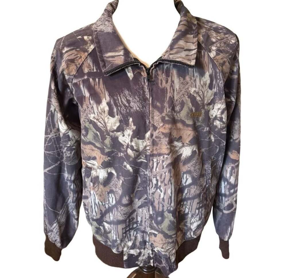 Woolrich Camo Full Zip Jacket Size L Outdoor Guide Collection
